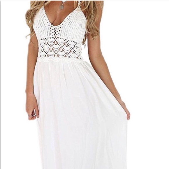 white bohemian sundress